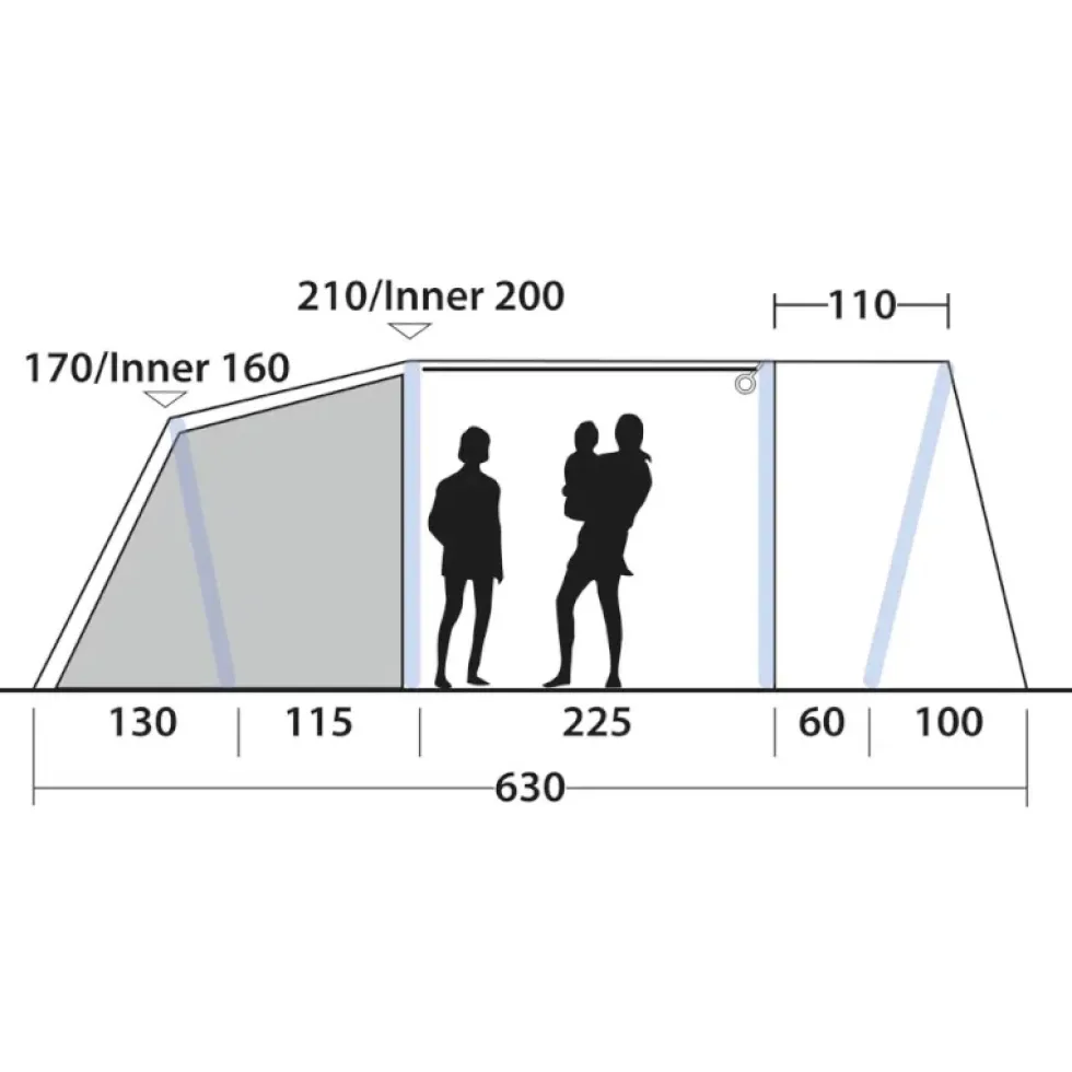 Outwell Sacramento 4 Air Tent - blauw