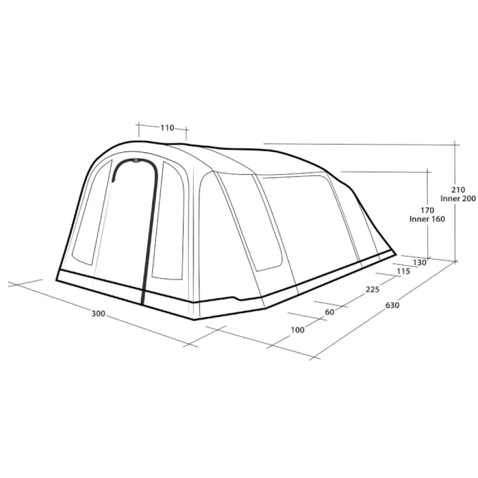 Outwell Sacramento 4 Air Tent - blauw