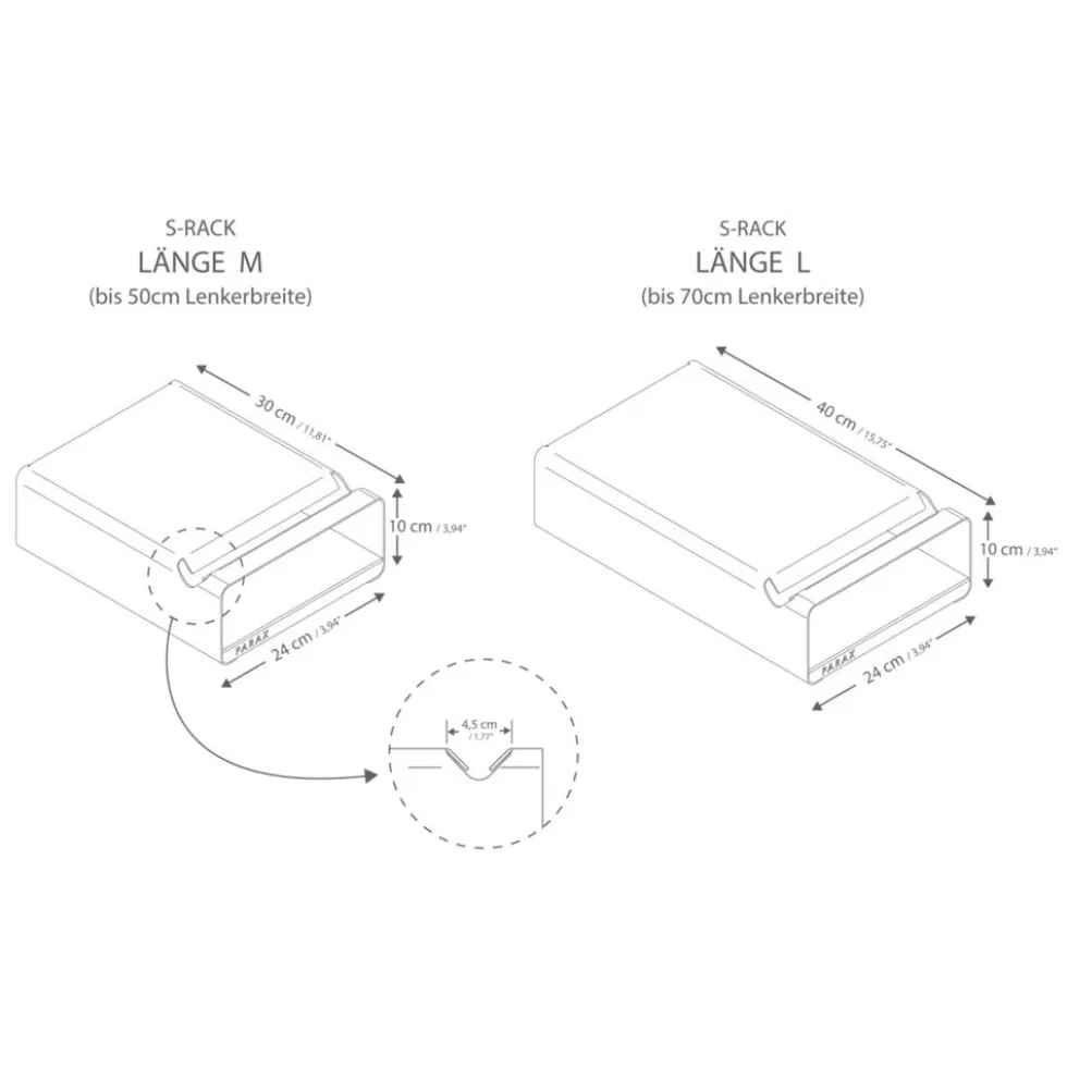 Parax S-Rack Muurbeugel - Zwart - Zwart