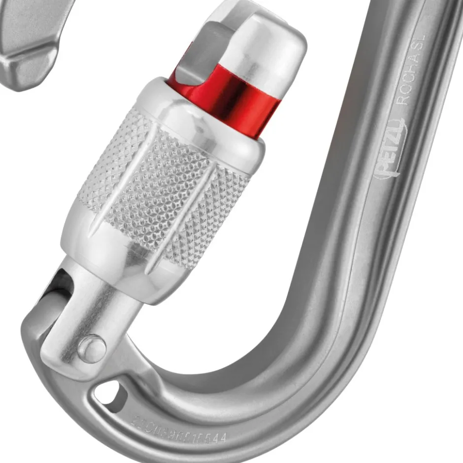 Karabijnhaken < Petzl ROCHA Screw-Lock - Schroef-Karabijnhaak - grijs