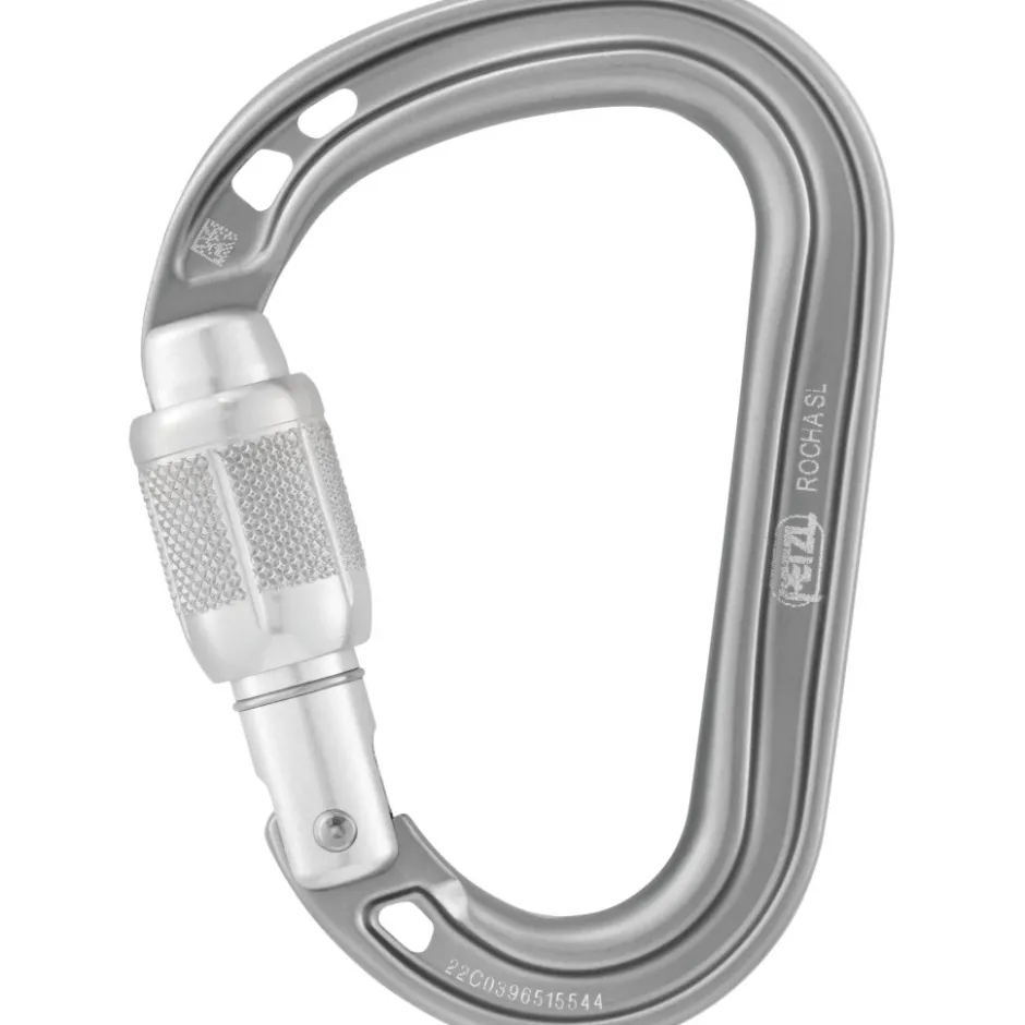 Karabijnhaken < Petzl ROCHA Screw-Lock - Schroef-Karabijnhaak - grijs