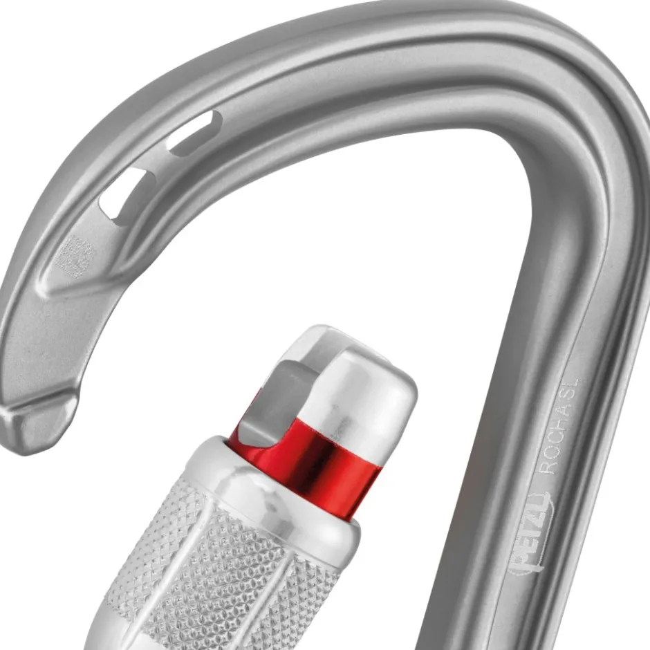 Karabijnhaken < Petzl ROCHA Screw-Lock - Schroef-Karabijnhaak - grijs