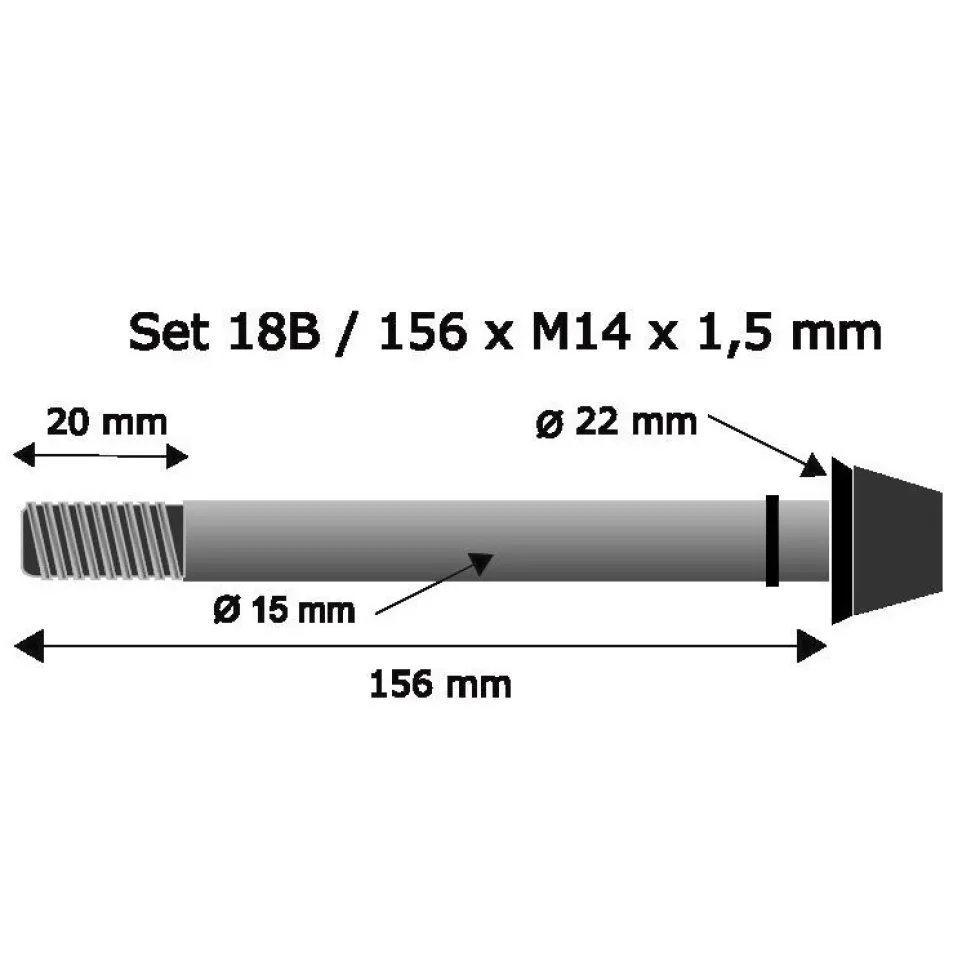 Pitlock Set 18 Boost Steekas 15x156mm x1.5mm - zwart