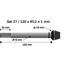 Snelspanners En Steekassen < Pitlock Set 27 Steekas12x120mmx1.0mm - zwart