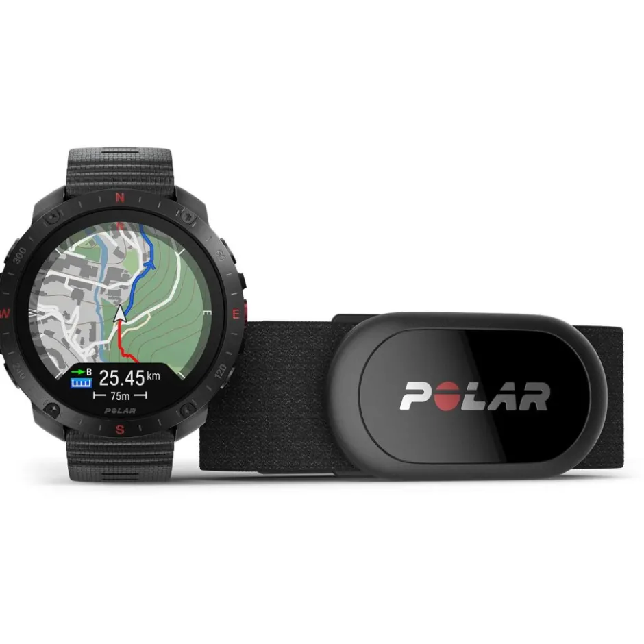Sporthorloges|Sporthorloges < Polar Grit X2 Pro HR GPS Multisporthorloge + H10 Hartslagsensor - zwart