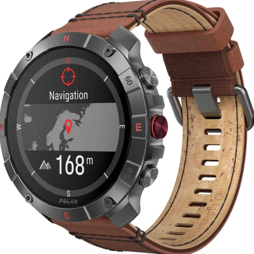 Polar Grit X2 Pro Titanium GPS Multisporthorloge - Brons (Leren Polsband)