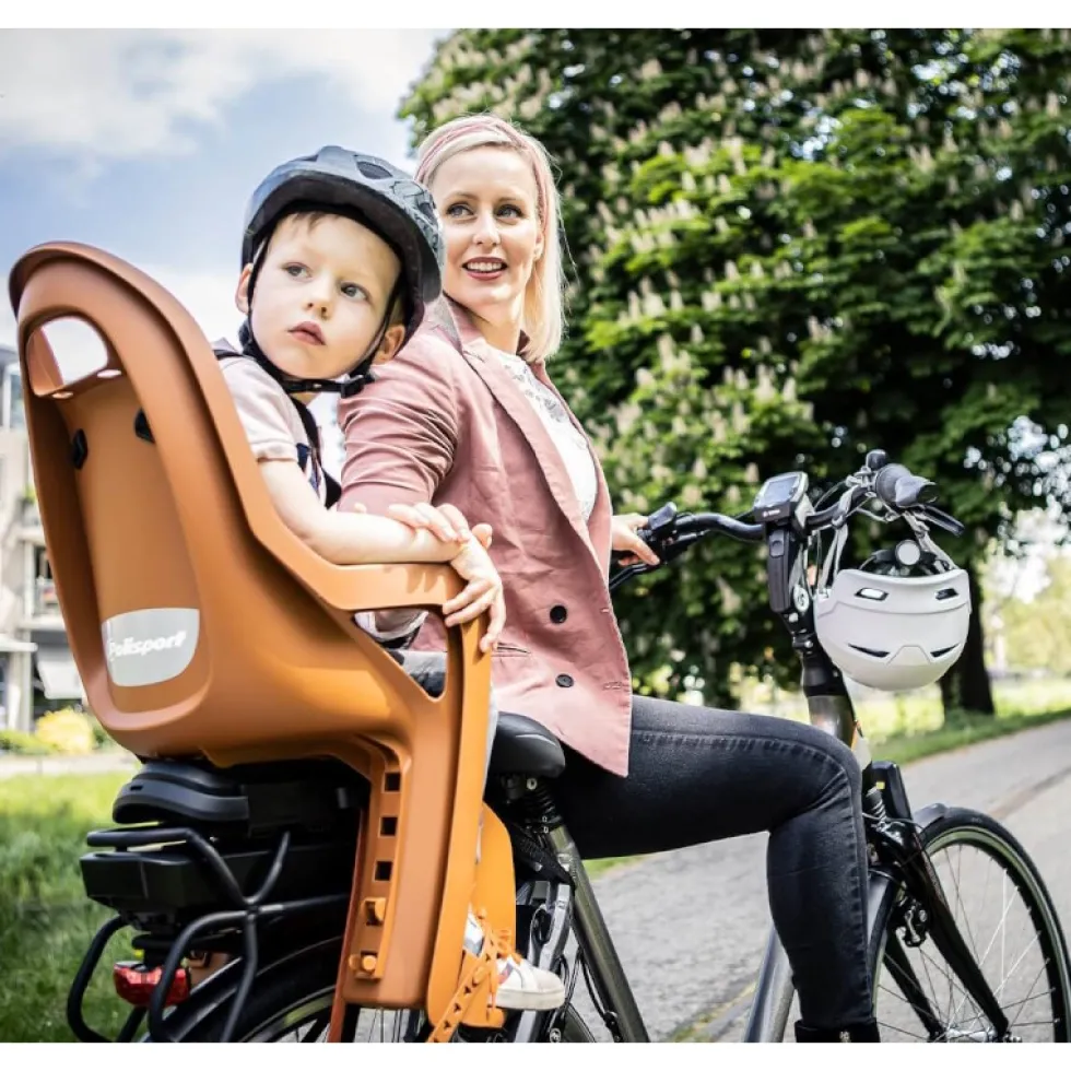 Polisport Groovy Maxi CFS Fietsstoeltje voor Kinderen voor Bagagedrager - zwart/donkergrijs