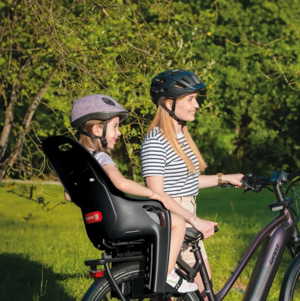 Polisport Koari MIK HD Fietsstoeltje voor Kinderen voor Bagagedrager - zwart/grijs