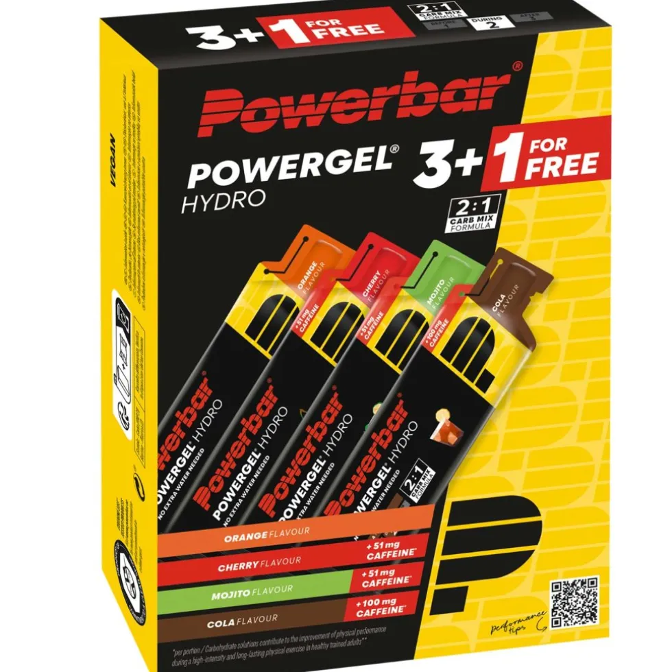 Powerbar PowerGel Hydro Multiflavour Pack - Koolhydraatgel - 3 + 1 gratis (67ml elk)