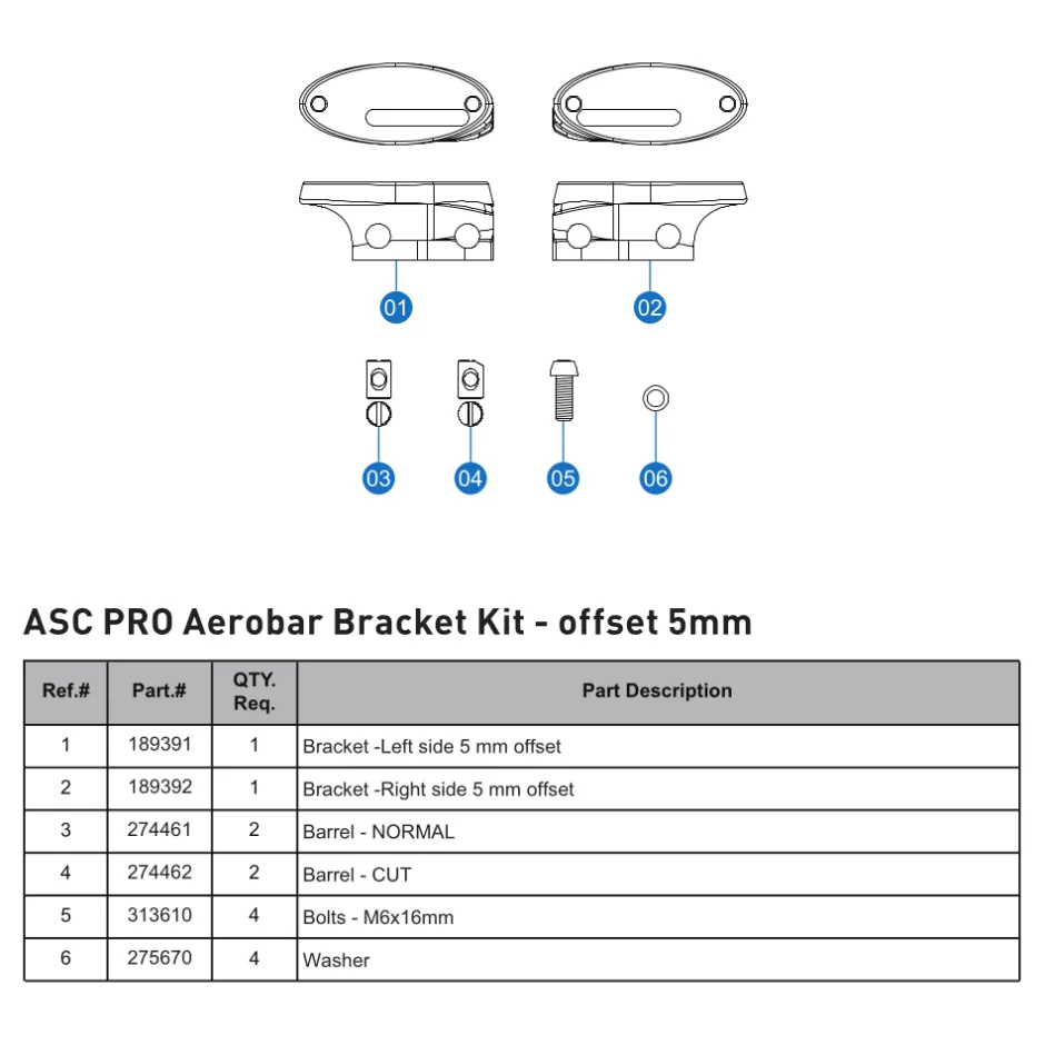 Opzetsturen|Opzetsturen < Profile Design Bracket Kit - ASC Pro | Basishouder voor Opzetstuur | Offset 5mm