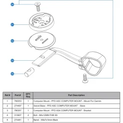 Profile Design Fietscomputerhouder - Type Garmin | voor 52 ASA Verlengstukken