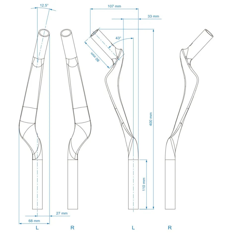 Opzetsturen|Opzetsturen < Profile Design Verlengstukken - 43 ASC | Carbon - 340mm
