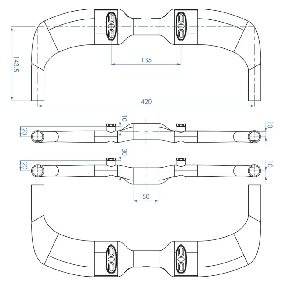 Sturen < Profile Design Wing/20c+ Basisstuur - 31.8 | Carbon - 420mm