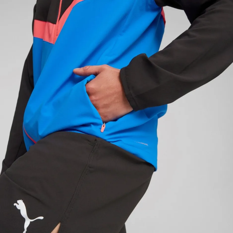 Jassen & Vesten < Puma Ultraweave Hardloopjack Heren - Black-Ultra Blue