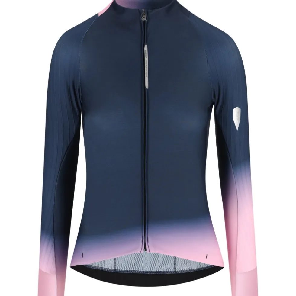 Q36.5 Gregarius Hybrid Collar Fade Fietsshirt met Lange Mouwen Dames - nautica blue