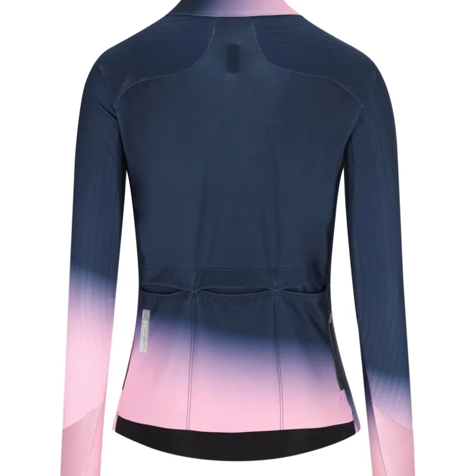 Q36.5 Gregarius Hybrid Collar Fade Fietsshirt met Lange Mouwen Dames - nautica blue