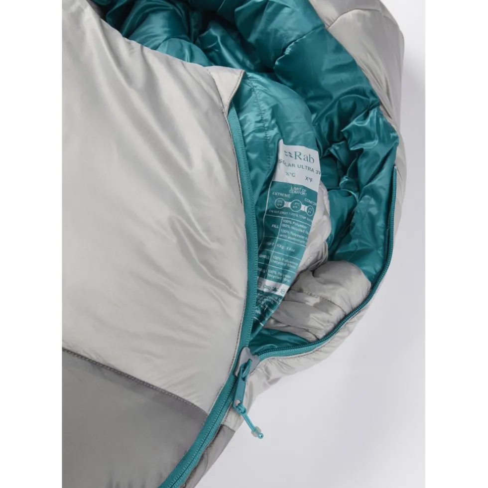 Rab Solar Ultra 3 Slaapzak Dames - Rits links - dark pewter