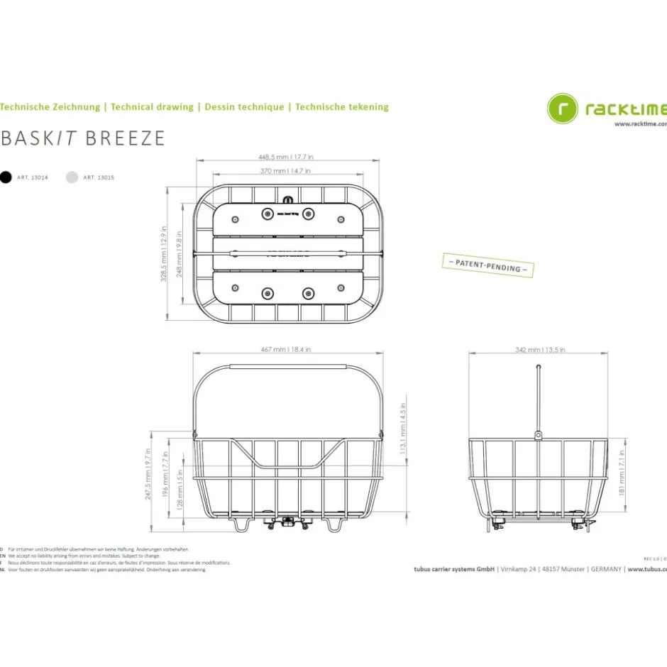 Achtermanden < Racktime BASKIT Breeze Bagagedrager Fietsmand - 25L - zwart