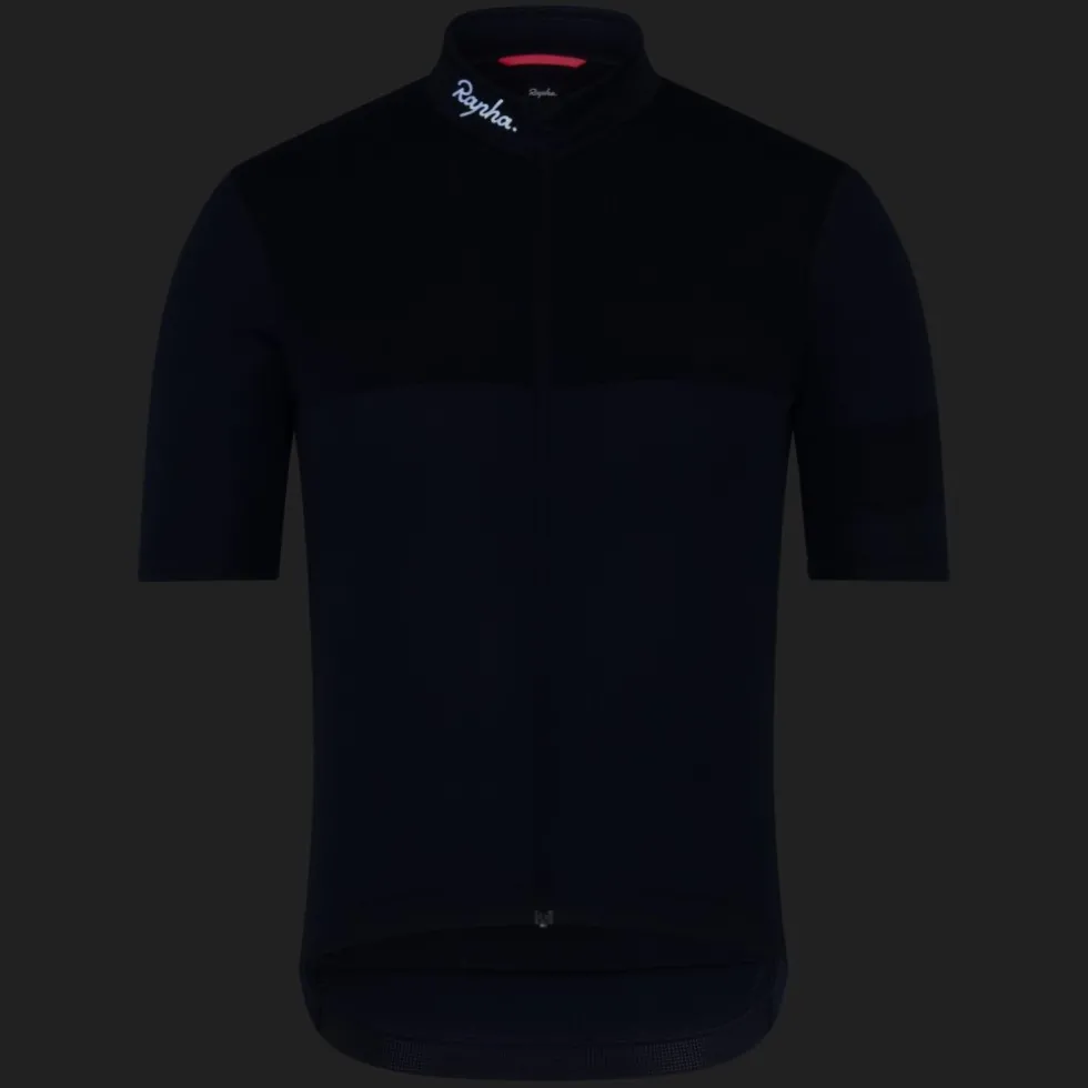 Rapha Brevet E. Fietsshirt met Korte Mouwen Heren - dark navy/white