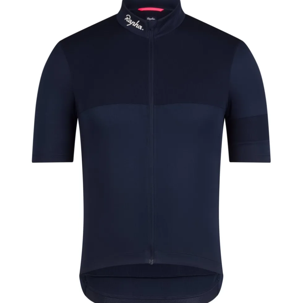 Rapha Brevet E. Fietsshirt met Korte Mouwen Heren - dark navy/white