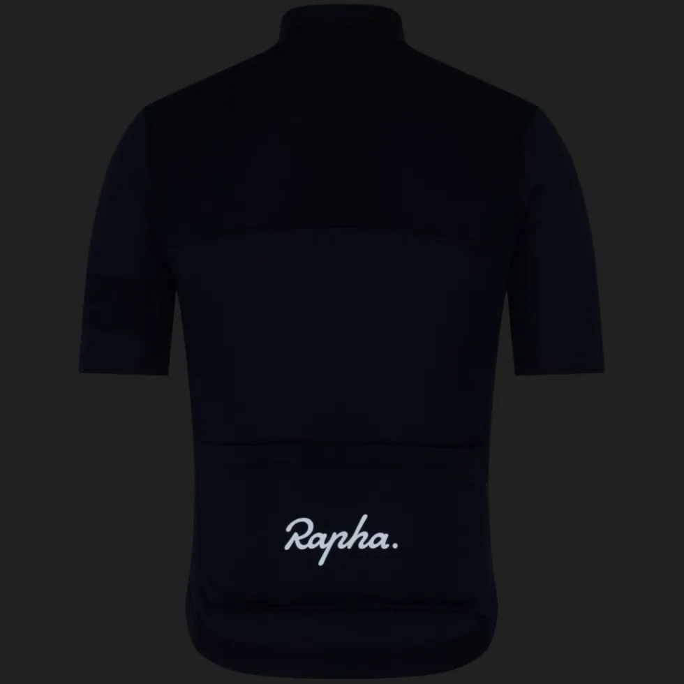 Rapha Brevet E. Fietsshirt met Korte Mouwen Heren - dark navy/white