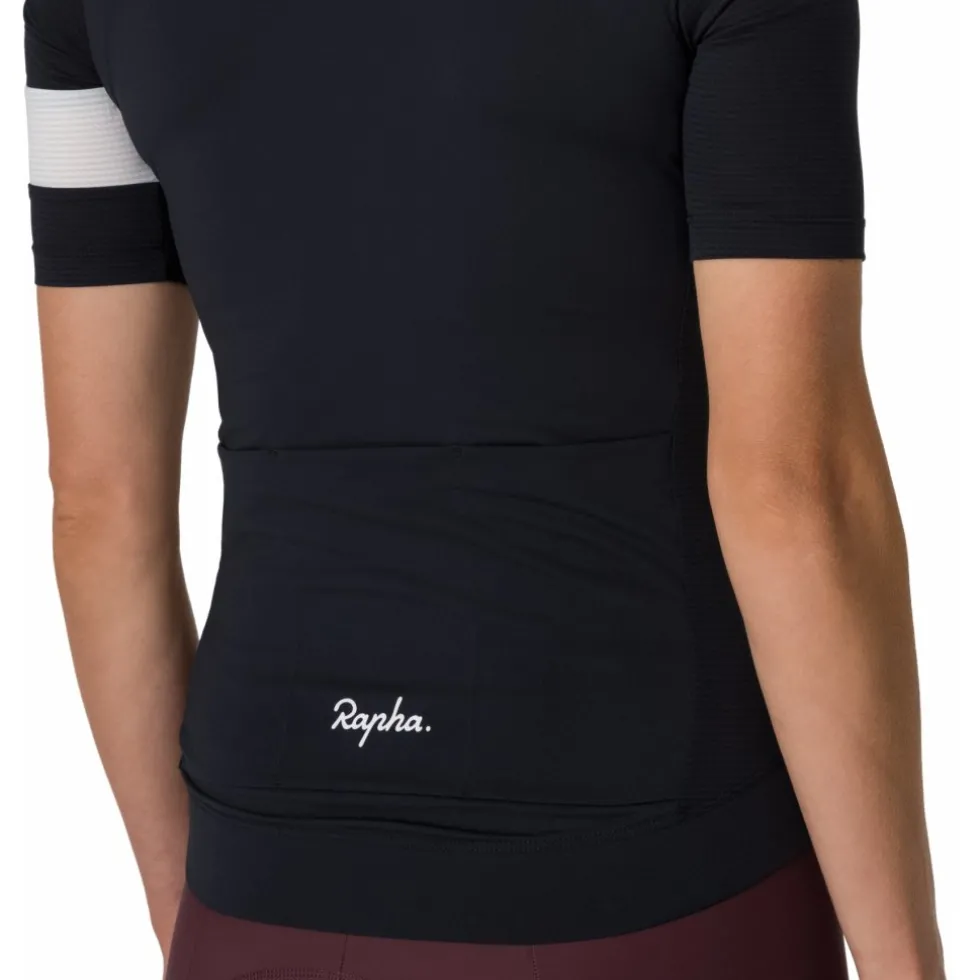 Rapha Core Lightweight Fietsshirt met Korte Mouwen Dames - zwart/wit