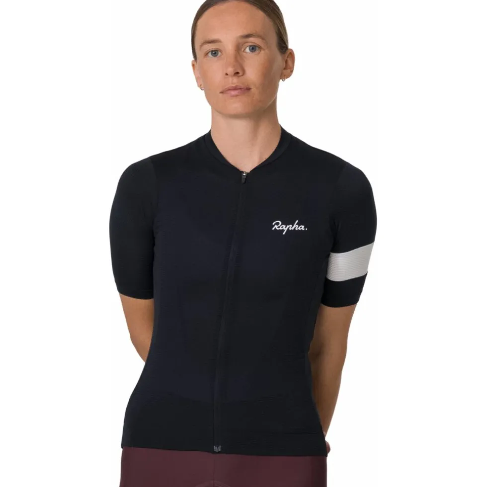 Rapha Core Lightweight Fietsshirt met Korte Mouwen Dames - zwart/wit