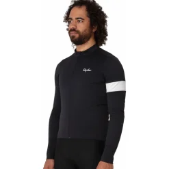 Rapha Core Thermal Fietsshirt met Lange Mouwen Heren - zwart/wit