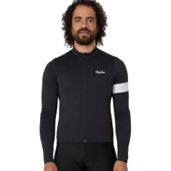 Rapha Core Thermal Fietsshirt met Lange Mouwen Heren - zwart/wit