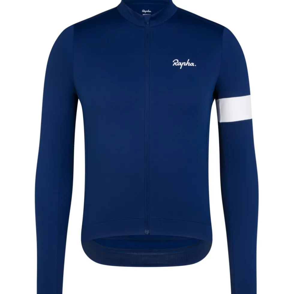 Rapha Core Thermal Fietsshirt met Lange Mouwen Heren - navy/white