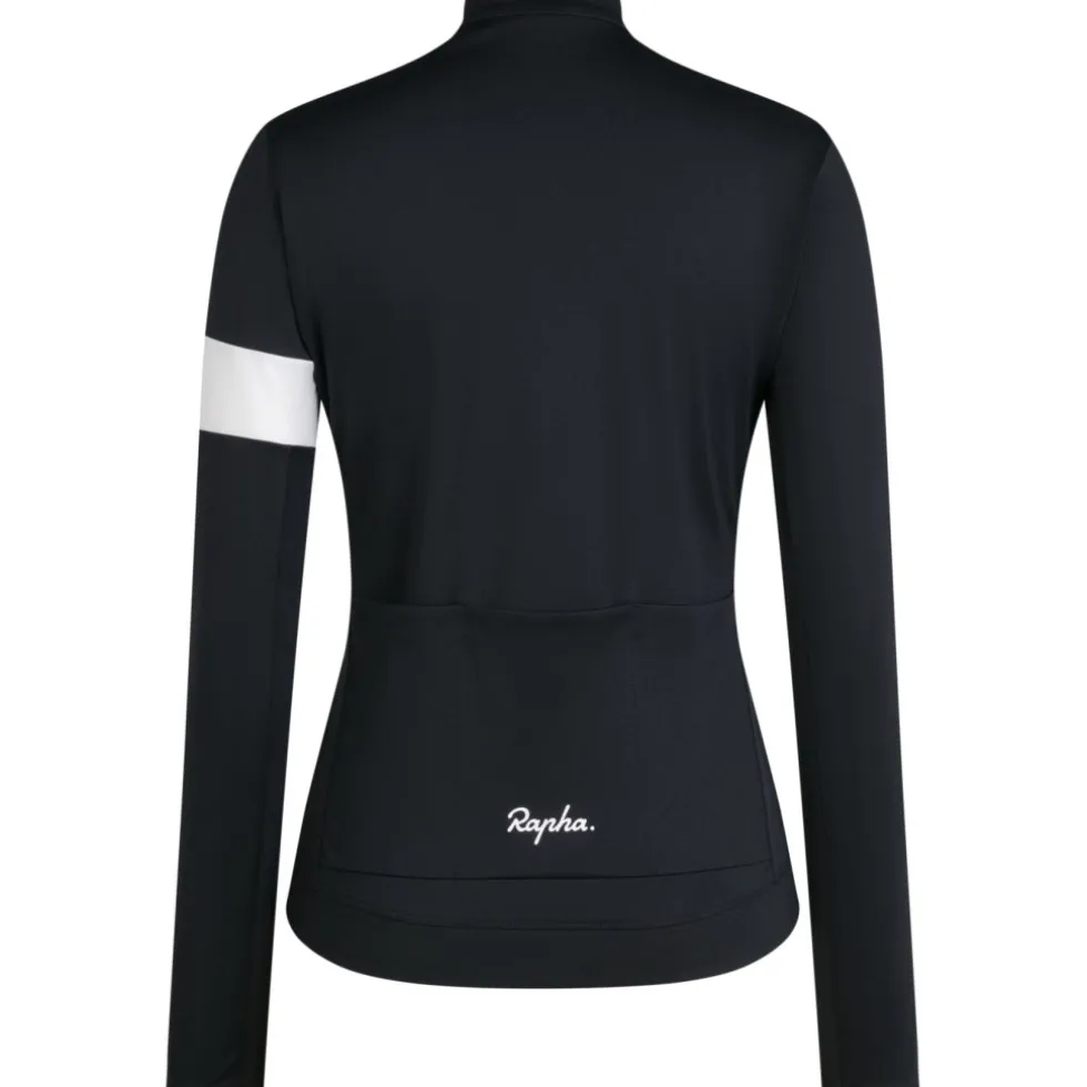 Rapha Core Thermal Fietsshirt met Lange Mouwen Dames - zwart/wit