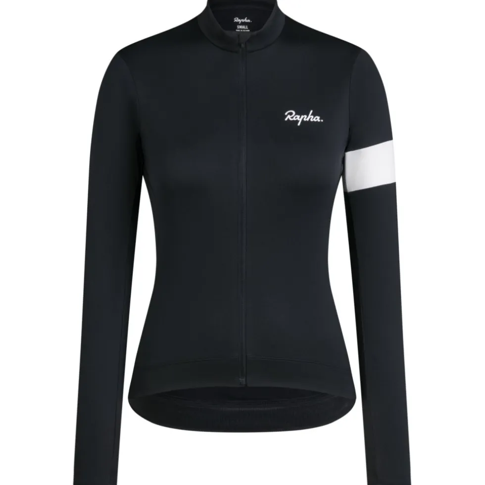 Rapha Core Thermal Fietsshirt met Lange Mouwen Dames - zwart/wit