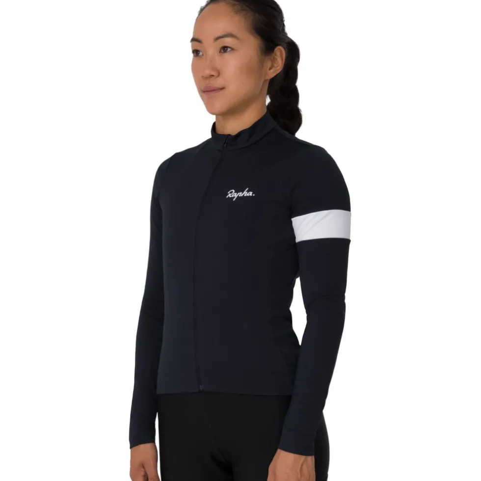 Rapha Core Thermal Fietsshirt met Lange Mouwen Dames - zwart/wit