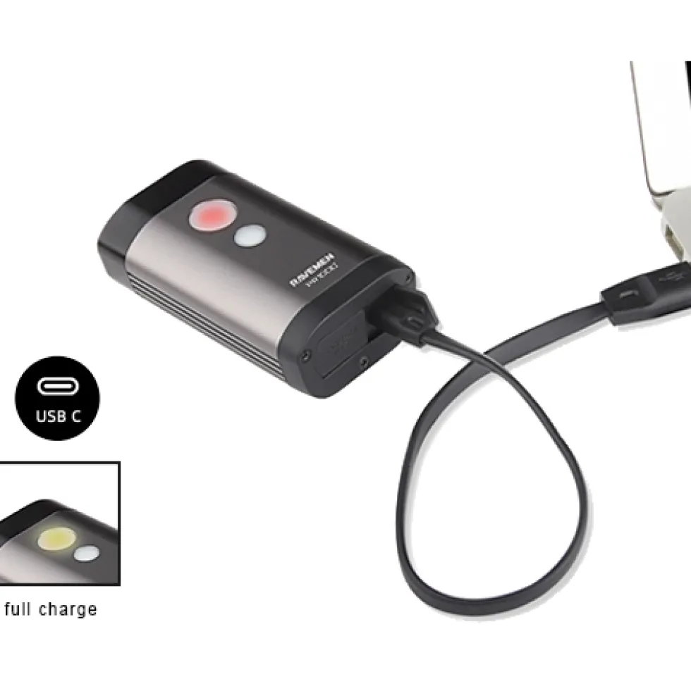 Ravemen PR1000 Fietslamp Vooraan - Grijs