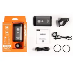 Ravemen PR1000 Fietslamp Vooraan - Grijs