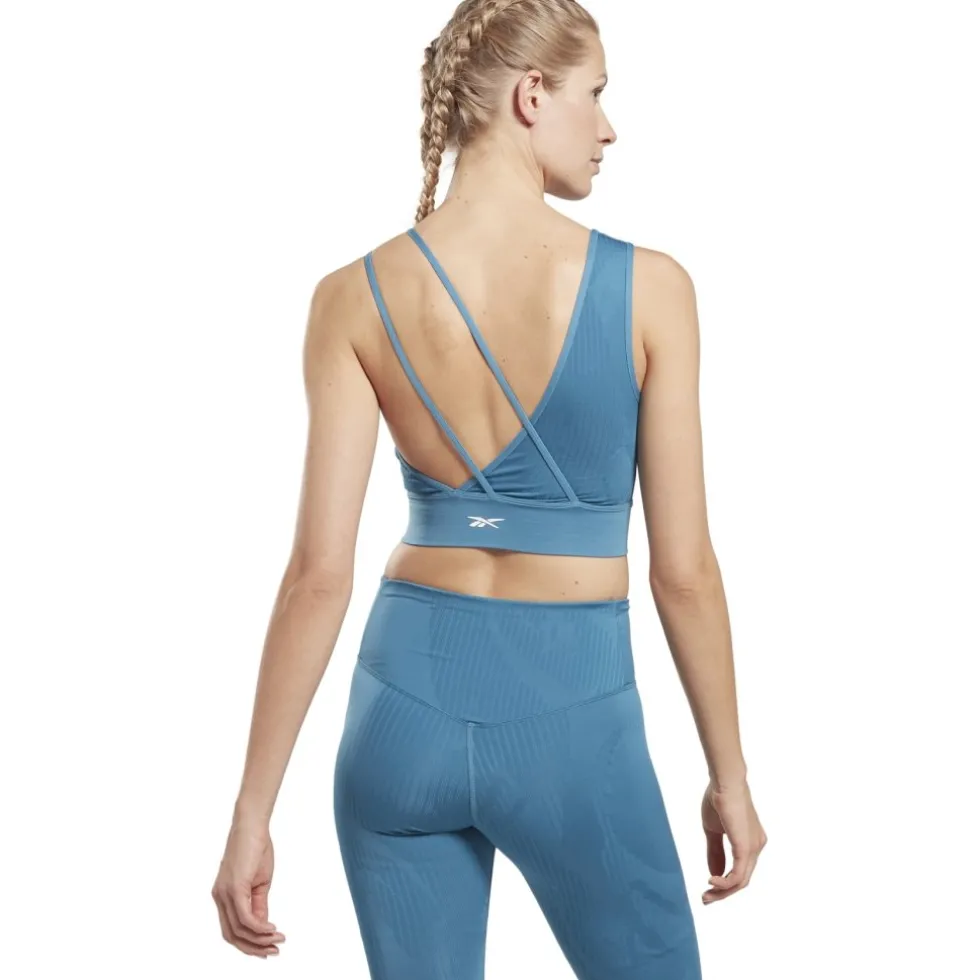 Reebok Knit Training Crop Top Dames - steely blue