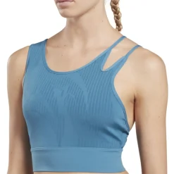 Reebok Knit Training Crop Top Dames - steely blue