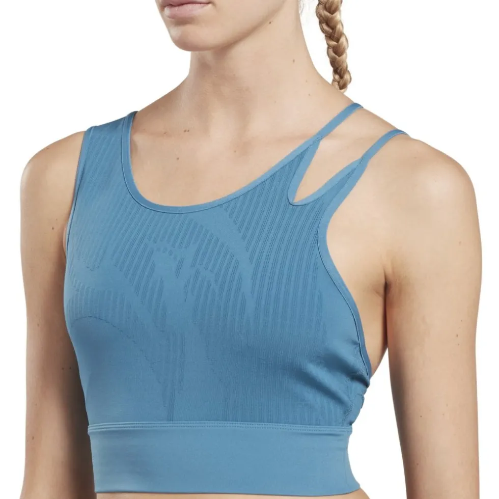 Reebok Knit Training Crop Top Dames - steely blue