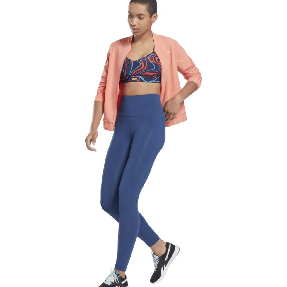 Reebok Lux Nature Grown Print Strappy Sport-BH Dames - vector navy