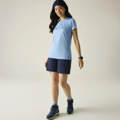 Regatta Fingal Slogan T-Shirt Dames - Washed Denim ZYA