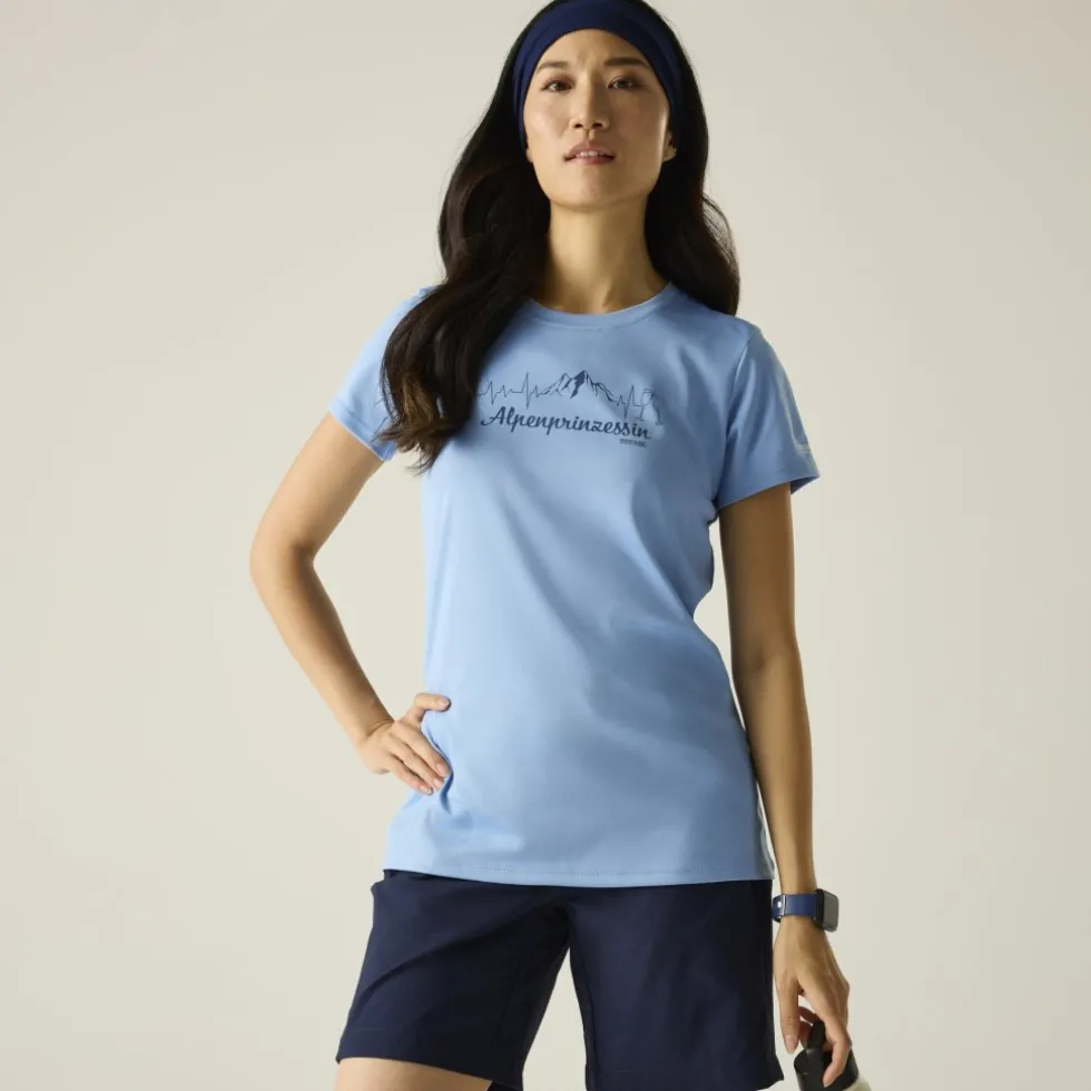 Regatta Fingal Slogan T-Shirt Dames - Washed Denim ZYA