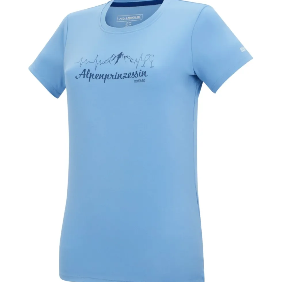 Regatta Fingal Slogan T-Shirt Dames - Washed Denim ZYA