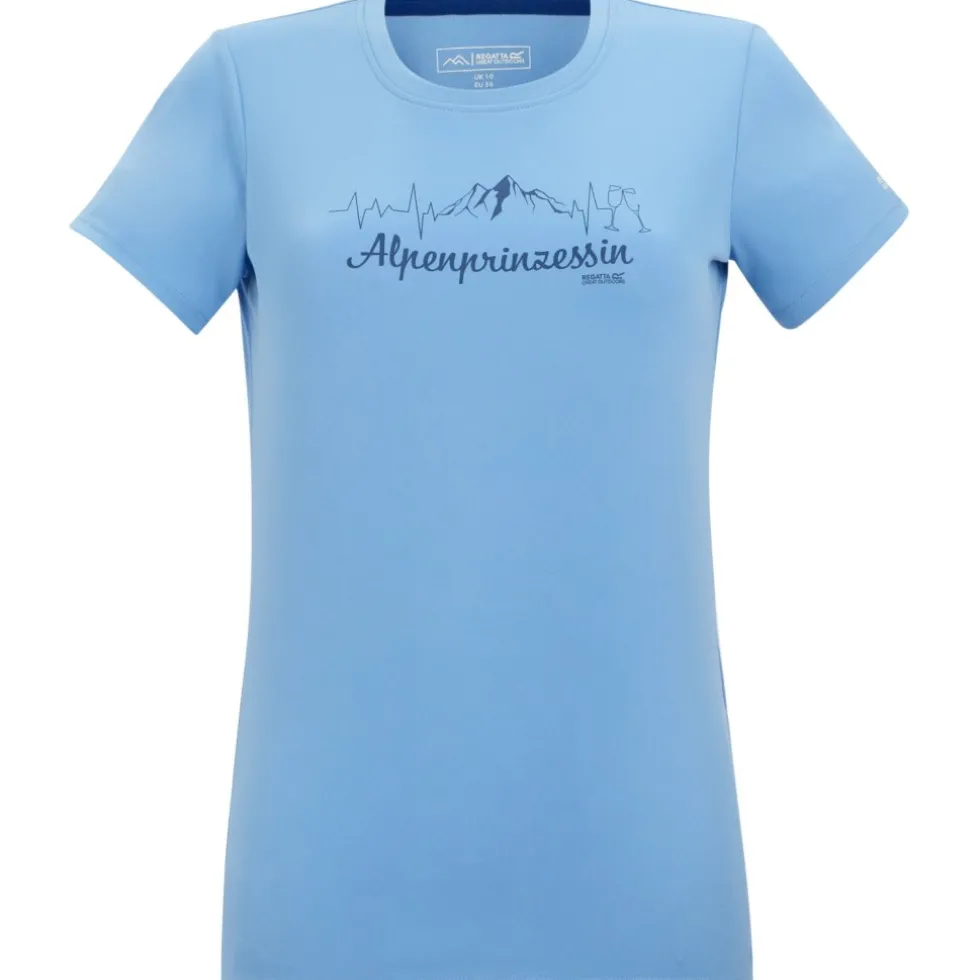 Regatta Fingal Slogan T-Shirt Dames - Washed Denim ZYA