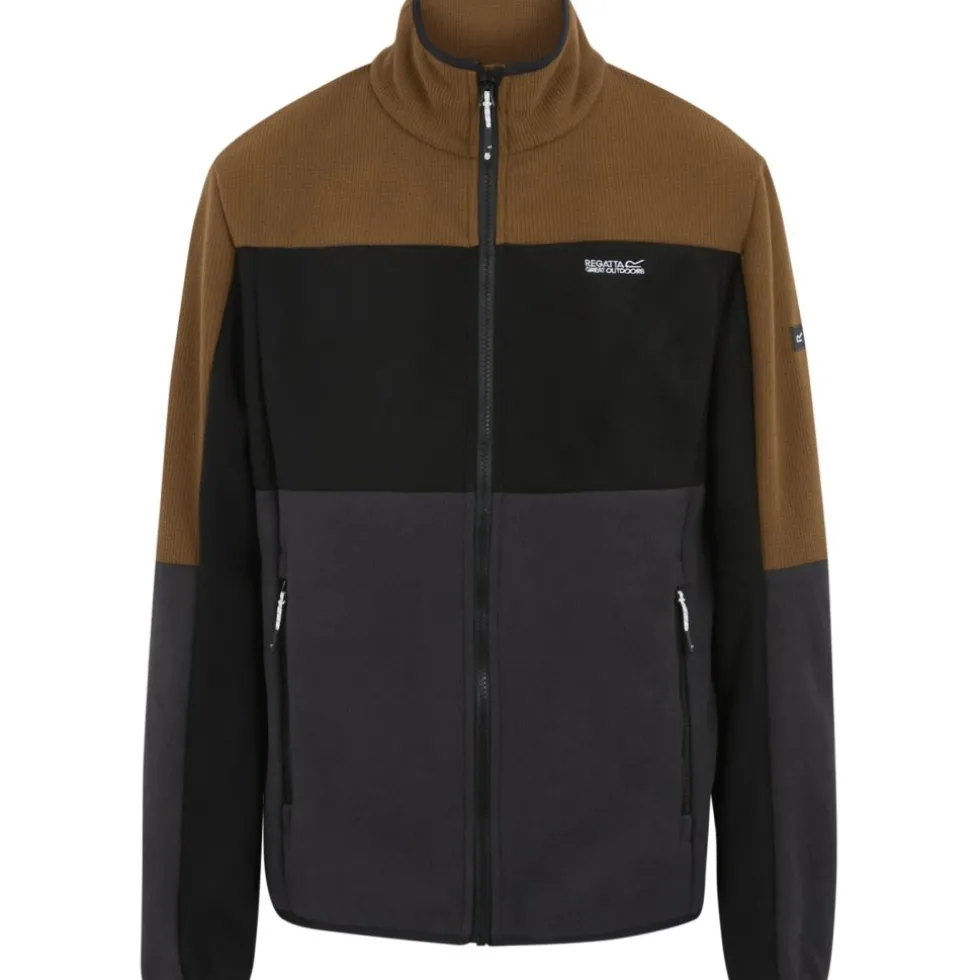 Regatta Ormont Fleece Jas Heren - Nut Brown/Black/Ash ZK3