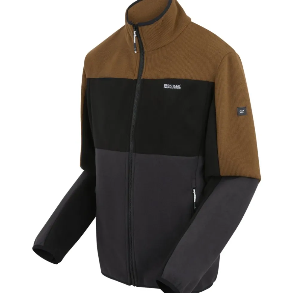 Regatta Ormont Fleece Jas Heren - Nut Brown/Black/Ash ZK3