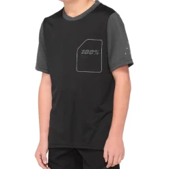 100% Ridecamp Fietsshirt Kinder - zwart/charcoal