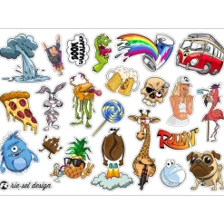 Stickers < rie:sel design sticker:kit Stickers A4 - stickerbomb eyecatcher