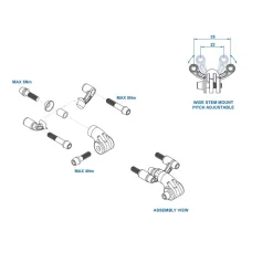 Ritchey Universele Stuurpenbevestiging voor GoPro | Lollipop - Brede Versie - 22-35mm