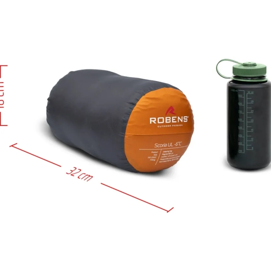 Slaapzakken < Robens Scoria UL -6°C Slaapzak Regular - Zip left - orange