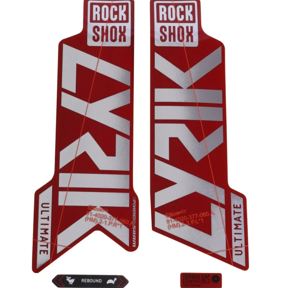 RockShox Decal Kit for 27.5/29" Lyrik Ultimate - gloss polar foil for red (2021)